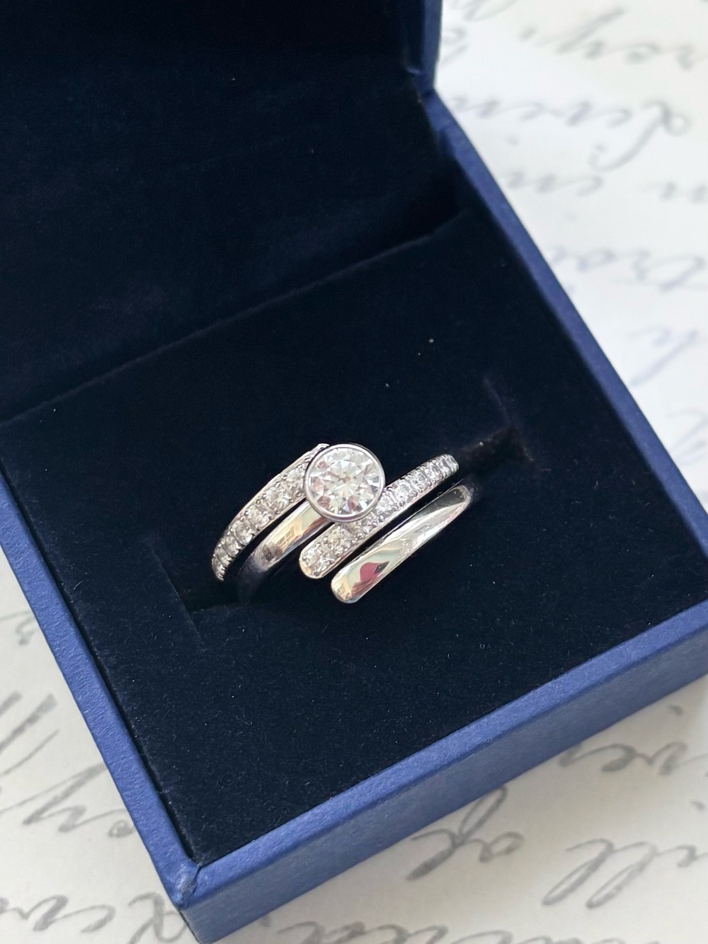 Authentic Swarovski Radiance Ring Set - Size 7 (55) with Box & Certificate